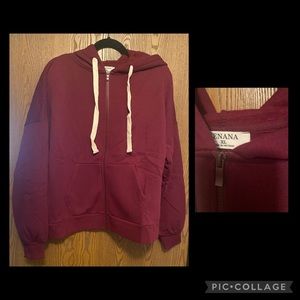 NWOT Zenana Burgundy Hoodie Sz XL